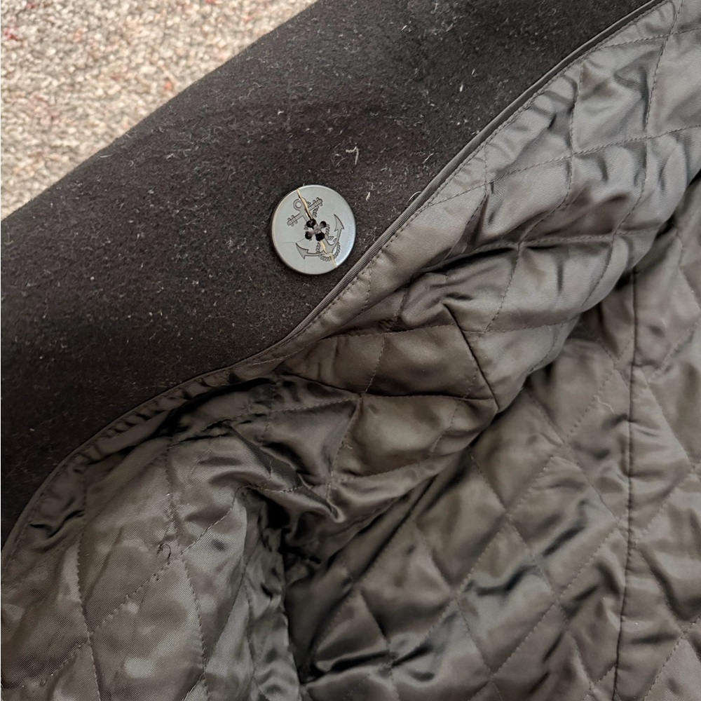 L.L. Bean 100% Lambswool Men Classic Black Peacoat Double breasted 2XL - Picture 7 of 10